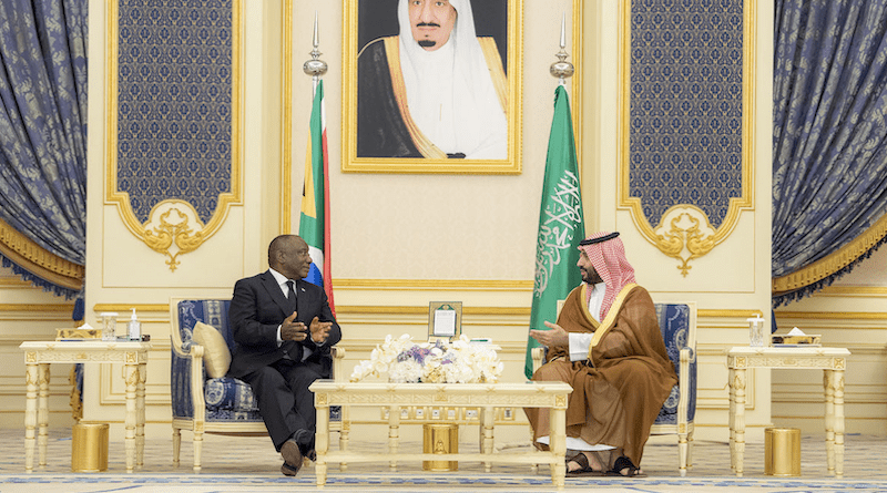 South Africa's President Cyril Ramaphosa with Saudi Arabia's Crown Prince and Prime Minister of the Kingdom of Saudi Arabia Mohammad bin Salman bin Abdulaziz al Saud. Photo Credit: SA News