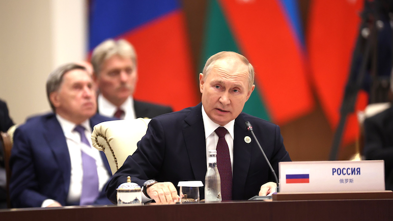 Russia's President Vladimir Putin at meeting of the Shanghai Cooperation Organization (SCO) Heads of State Council. Photo Credit: Kremlin.ru