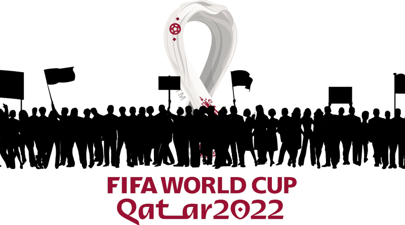 qatar world cup 2022 fifa soccer football logo Protest Demonstration