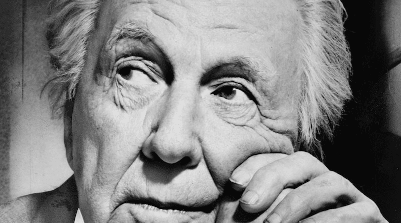 Cropped portrait photograph of Frank Lloyd Wright. Photo Credit: New York World-Telegram and the Sun staff photographer: Al Ravenna, Wikipedia Commons