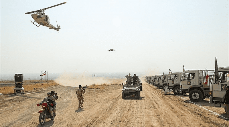 Iran's IRGC holds military drill in ‘Aras’ region along the northwestern boundaries in the provinces of Ardabil and East Azarbaijan. Photo Credit: Tasnim News Agency