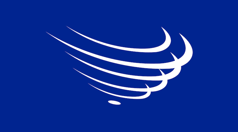 Proposed flag of UNASUR, based in the official emblem. Credit: Wikipedia Commons