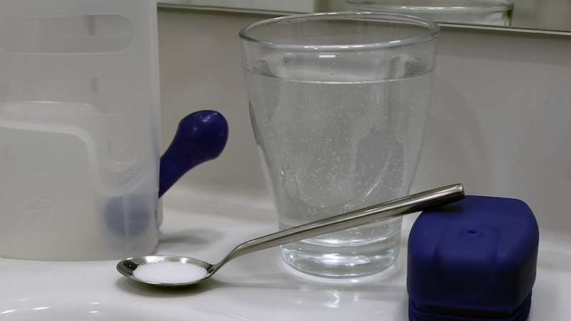 A simple nasal wash with mild saline water can help prevent hospitalisation and deaths from COVID-19, according to research. Copyright: Rillke (CC BY-SA 3.0). This image has been cropped.