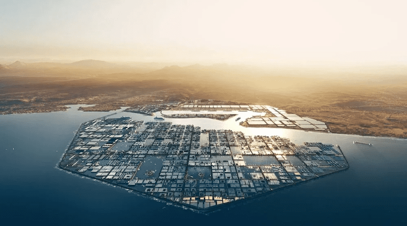 The Saudi Green Initiative aims to reduce the Kingdom’s carbon footprint by safeguarding natural habits, through developments such as the green hydrogen project to be built in NEOM's Oxagon region. (Supplied/NEOM)