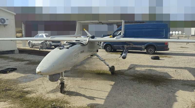 Photo of Iranian drone Qods Mohajer-6, which Ukraine says was launched to coordinate an attack on Odesa. Photo Credit: Ukraine Defense Ministry