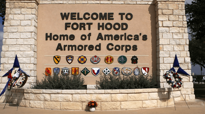 The main gate at Fort Hood can be seen on South Fort Hood Street in Killeen, Texas. Photo Credit: US Army, DOD