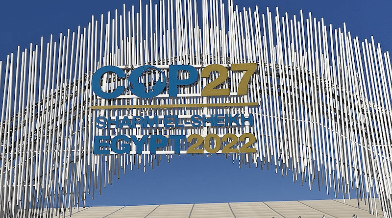 Entrance to COP-27 in Sharm El Sheikh, Egypt. Photo Credit: IAEA Imagebank, Wikipedia Commons