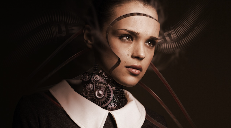 Cyborg Robot Woman Face Cry Sad Artificial Intelligence