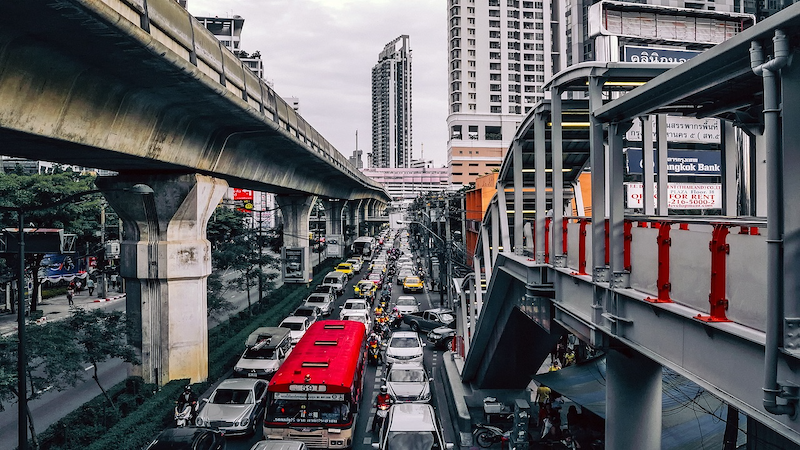 Bangkok, Thailand Thailand City Cityscape Urban Cars Trucks Asia Traffic