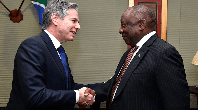 President Cyril Ramaphosa receives courtesy call from US Secretary of State, Antony J. Blinken. Photo Credit: SA News