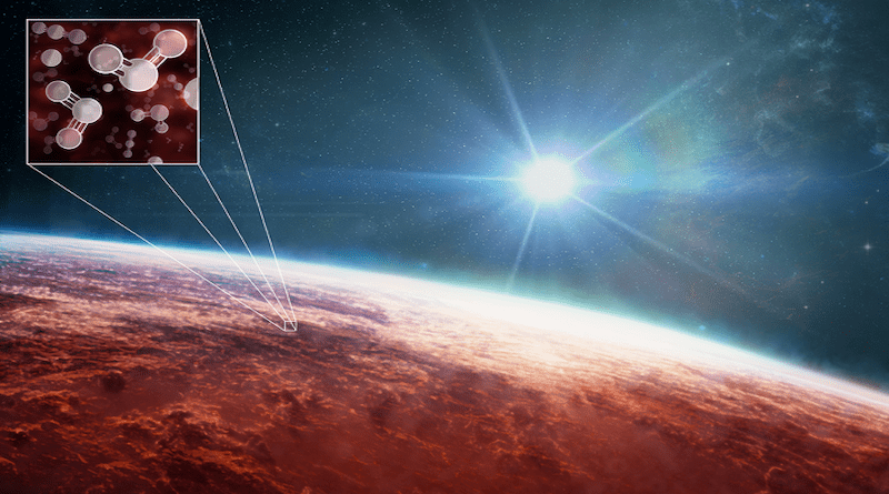 New observations of WASP-39b with the JWST have provided a clearer picture of the exoplanet, showing the presence of sodium, potassium, water, carbon dioxide, carbon monoxide and sulfur dioxide in the planet's atmosphere. This artist's illustration also displays newly detected patches of clouds scattered across the planet. CREDIT: Melissa Weiss/Center for Astrophysics | Harvard & Smithsonian