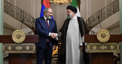 Armenian Prime Minister Nikol Pashinyan with Iran's President Ebrahim Raisi. Photo Credit: primeminister.am