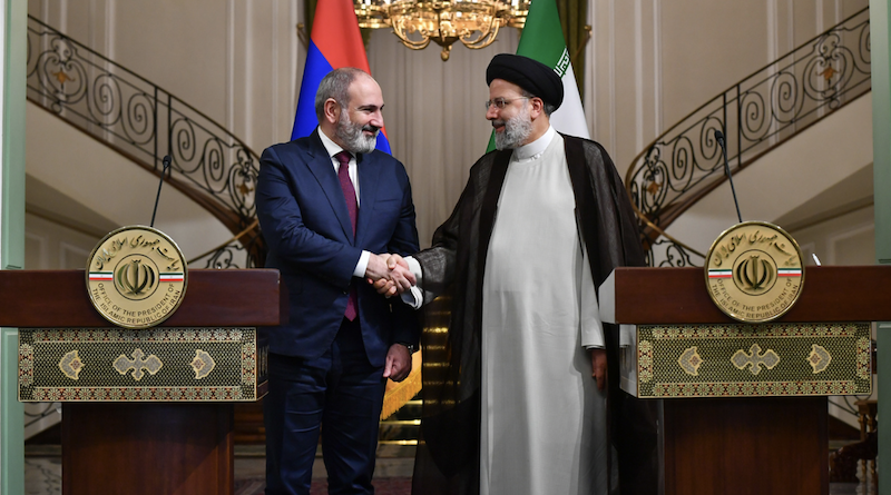 Armenian Prime Minister Nikol Pashinyan with Iran's President Ebrahim Raisi. Photo Credit: primeminister.am
