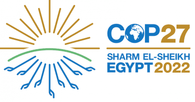 Logo for COP 27 in Sharm El-Sheikh, Egypt.