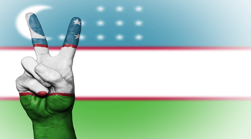 Uzbekistan Peace Hand Nation Background Banner Flag
