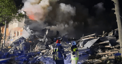 Aftermath of Russian bombing in region of Kherson, Ukraine. Photo Credit: Ukraine State Emergency Service, RFE/RL