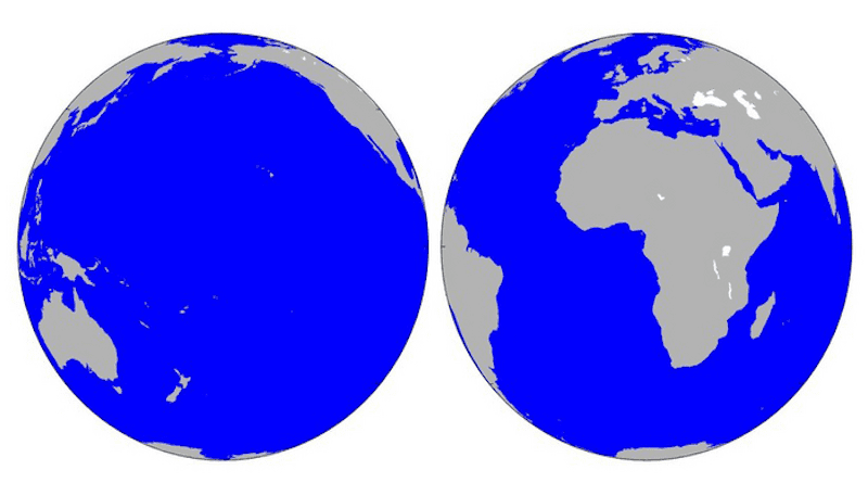 As Earth gets closer to the sun in its elliptical orbit, the continent-dominated hemisphere heats up more than the ocean -dominated hemisphere, generating trade winds that affect the cold tongue and likely the El Niño/La Niña cycle that determines whether California gets rain or drought. CREDIT: John Chiang, UC Berkeley