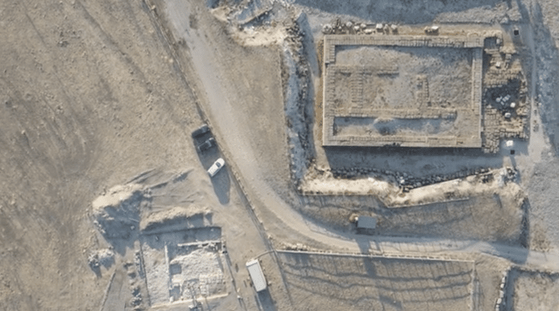 The view from above shows the position of the newly discovered temple next to the Tempio Grande. CREDIT: Video screenshot, Mariachiara Franceschini/University of Freiburg