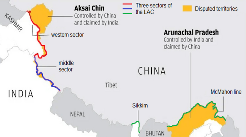 In a 2005 agreement, India and China combined sectors 1 and 2 into the western sector (from Karakoram pass to Mount Gya). The agreement separated sector 3 into a Sikkim sector and an eastern sector (along the state of Arunachal Pradesh on the India side). The middle sector from Mount Gya to the border with Nepal is the least controversial part of the boundary. CREDIT: PLOS ONE