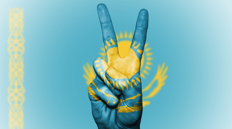 Kazakhstan Peace Hand Nation Background Banner Flag