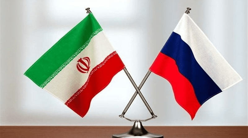 Flags of Iran and Russia. Photo Credit: Tasnim News Agency