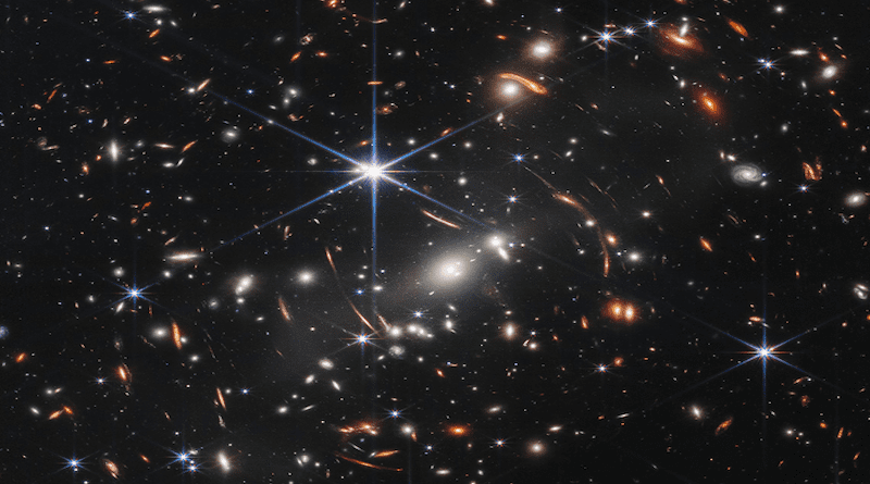 Thousands of galaxies flood this near-infrared, high-resolution image of galaxy cluster SMACS 0723 CREDIT: Photo courtesy of NASA, ESA, CSA, STScI