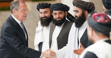File photo of Russia's Foreign Minister Sergey Lavrov meeting with Afghanistan's Taliban Leaders. Photo Credit: Russia's Ministry of Foreign Affairs