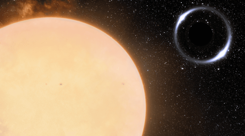 Astronomers using the International Gemini Observatory, operated by NSF’s NOIRLab, have discovered the closest-known black hole to Earth. This is the first unambiguous detection of a dormant stellar-mass black hole in the Milky Way. Its close proximity to Earth, a mere 1600 light-years away, offers an intriguing target of study to advance our understanding of the evolution of binary systems. CREDIT International Gemini Observatory/NOIRLab/NSF/AURA/J. da Silva/Spaceengine/M. Zamani