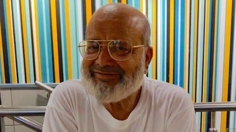 Saifullah Paracha, photographed after his release from Guantánamo, having a cup of tea in a branch of McDonald’s in Karachi. (Photo supplied via https://www.andyworthington.co.uk)