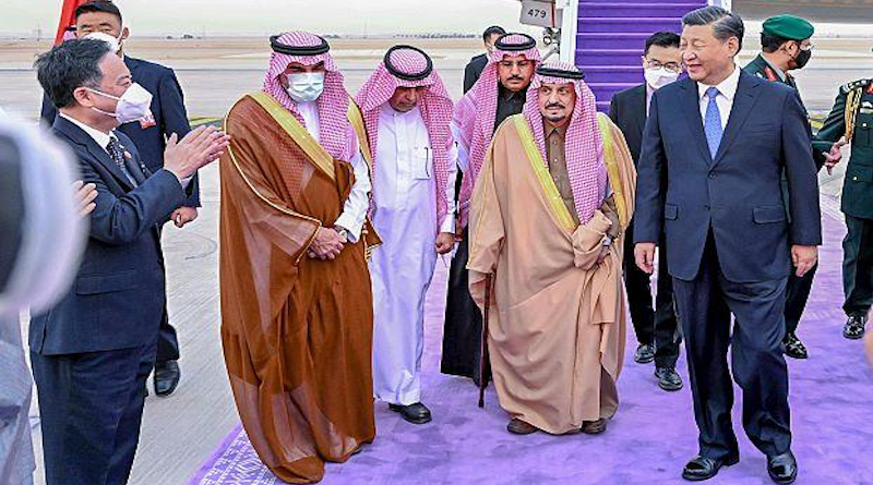 China's President Xi Jingping arrives in the Saudi capital on an official visit. (SPA)