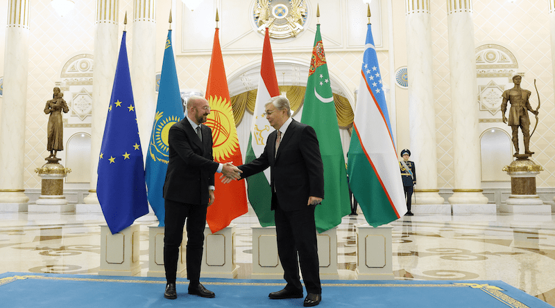 Charles Michel (President of the European Council), Kassym-Jomart Tokayev (President of Kazakhstan)