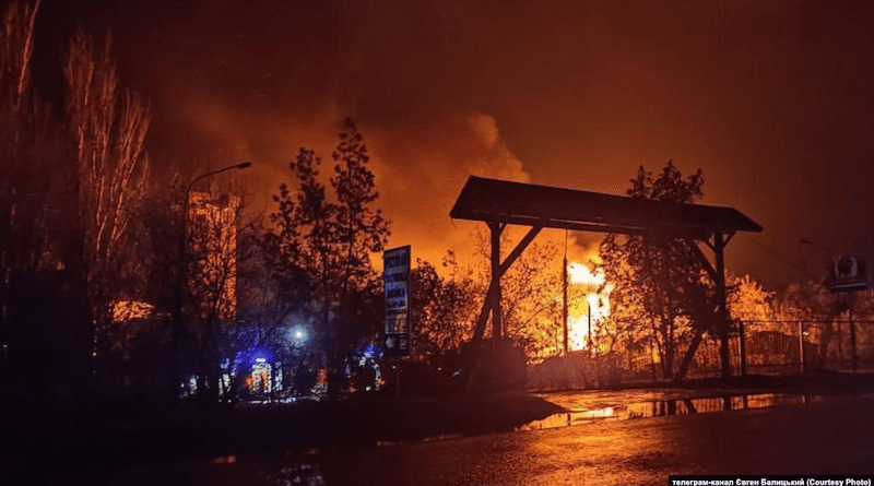 Several blasts hits a hotel and restaurant complex known as the Hunter's Halt on the eastern outskirts of the city, area residents reported on December 11. Photo Credit: RFE/RL