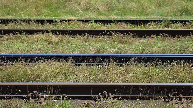 Tracks Railway Tracks Parallel Two-Pronged