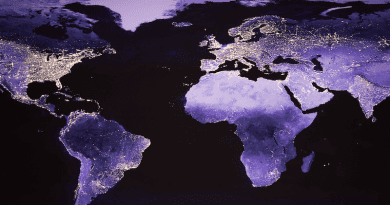 World Night Shot Satellite Image Lights Night