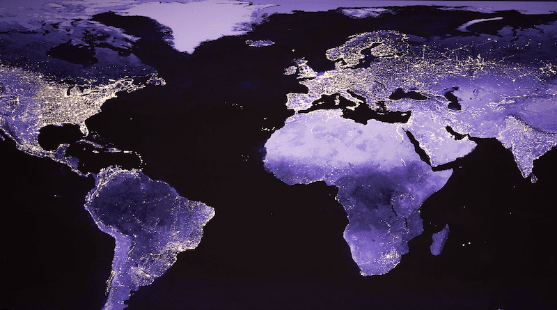 World Night Shot Satellite Image Lights Night