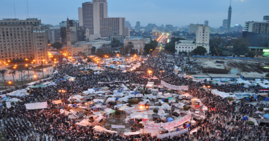 Arab Spring protest in Tahrir Square, Cairo, Egypt. Photo Credit: Jonathan Rashad, Wikipedia Commons