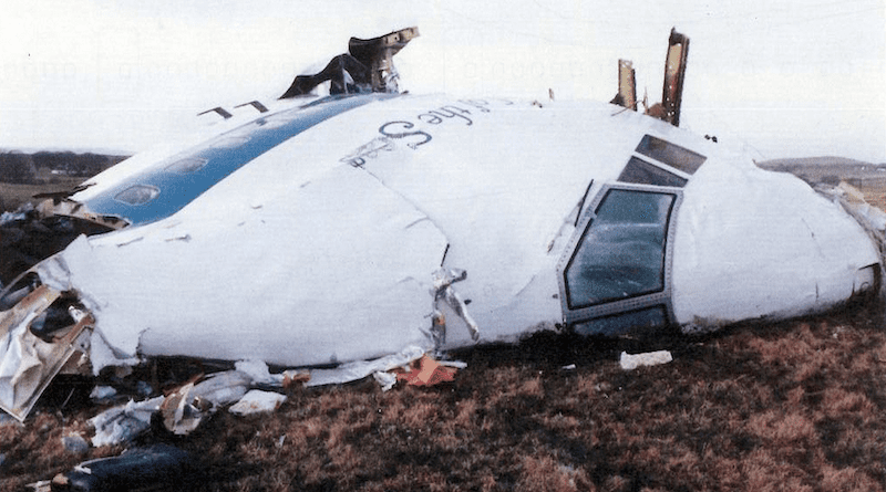 The remains of Pan Am Flight 103, Lockerbie bombing December 21, 1988. Photo Credit: Air Accident Investigation Branch, Wikipedia Commons