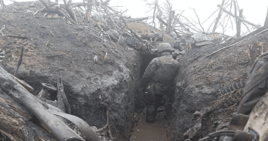 Ukrainian soldier in trench near Bakhmut, Donbas in Ukraine. Photo Credit: Mil.gov.ua, Wikipedia Commons