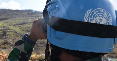 UNIFIL peacekeeper on patrol in south Lebanon. Photo Credit: UN/Haidar Fahs