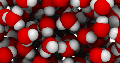 Molecular simulation results showing how water molecules move and structure around one another in the high density liquid phase. CREDIT: Georgia Tech