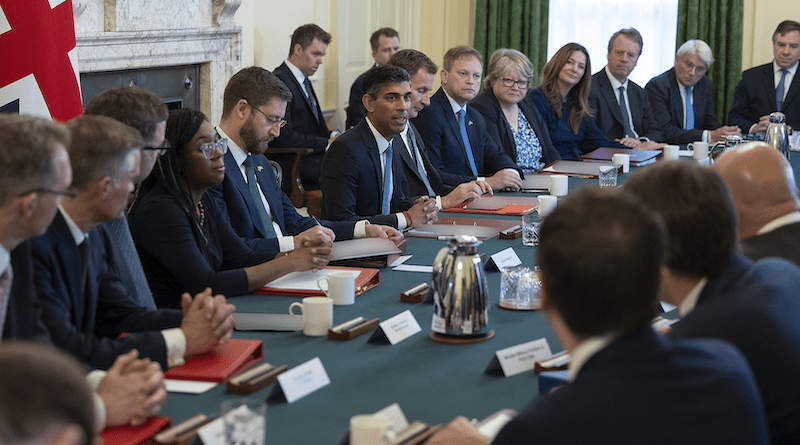 UK Prime Minister Rishi Sunak chairing cabinet. Photo Credit: UK Prime Minister, Wikipedia Commons