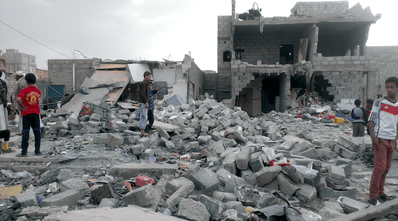 File photo of Yemeni capital Sanaa after airstrikes. Photo Credit: Almigdad Mojalli/VOA, Wikipedia Commons
