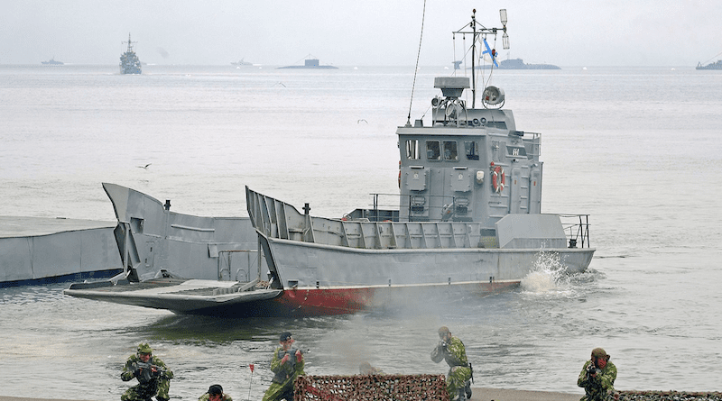 File photo of Russian Navy's Caspian Flotilla holding military drill. Photo Credit: Alex omen, Wikipedia Commons