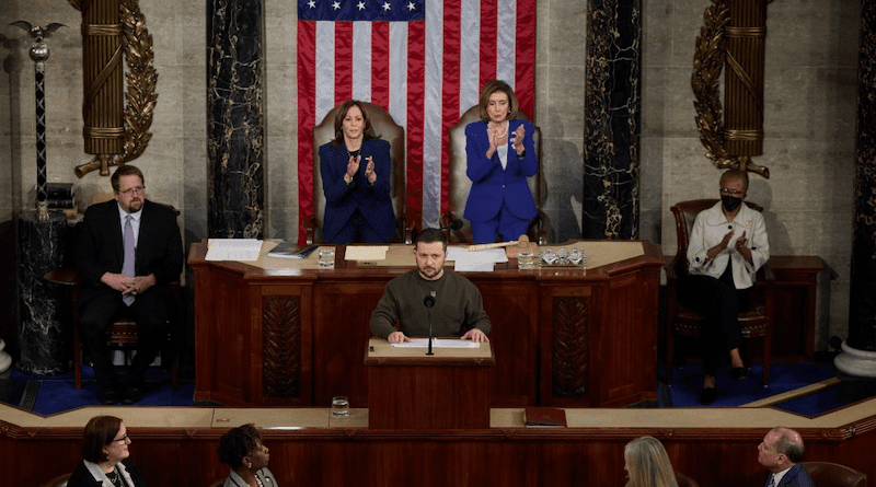 Ukraine's President Volodymyr Zelenskyy speaks before a joint session of the U.S. Congress. Photo Credit: Office of Ukrainian President