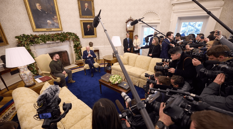 Ukraine's President Volodymyr Zelenskyy with US President Joe Biden at The White House. Photo Credit: Office of Ukrainian President