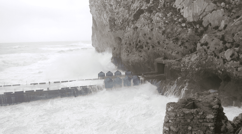 Example of a wave power plant. Photo Credit: Eco Wave Power