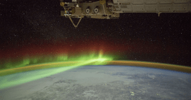 The ionosphere constantly glows and will be the main focus of study for these two satellites. Here, an aurora is captured as seen from the International Space Station. CREDIT: NASA