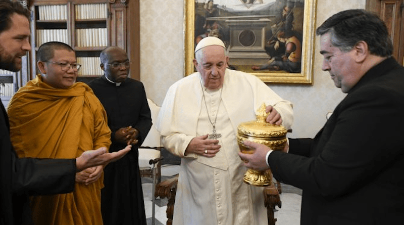 Pope Francis meets a Buddhist delegation from Cambodia on Jan. 19, 2023. | Credit: Vatican Media