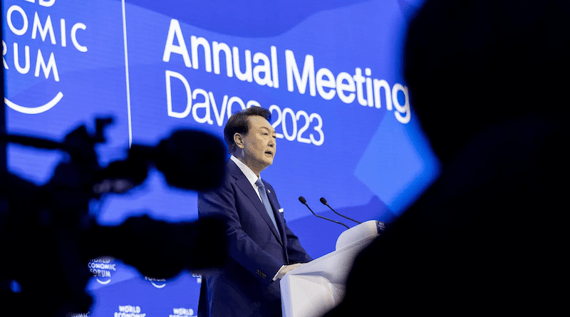 Yoon Suk Yeol, President of the Republic of Korea, speaks at Davos 2023. Photo Credit: World Economic Forum