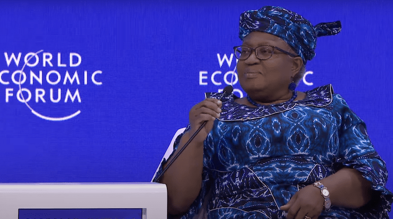 Ngozi Okonjo-Iweala, Director-General of World Trade Organization, at Davos 2023. Photo Credit: World Economic Forum video screenshot